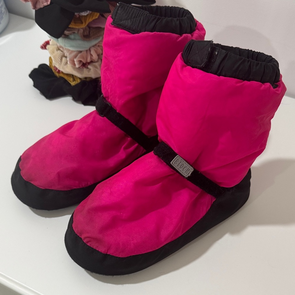 Bloch Pink and Black Kids Warm up Dance Boots